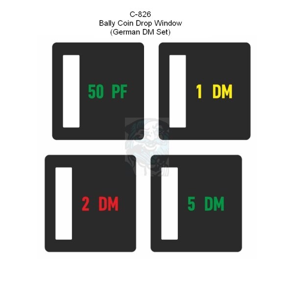 Bally EM/EE Münzeinwurf Schilder DM