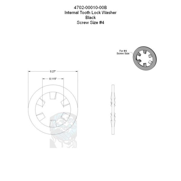 Zahnscheiben innen verzahnt / Internal Tooth Lock Washer #4 schwarz / black