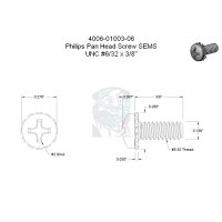 Phillips SEMS Flachkopfschraube UNC #6-32 x 3/8 in - 9,53...