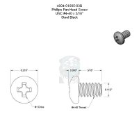 Phillps Flachkopfschraube UNC #4-40 x 3/16 i n- 4,76 mm,...