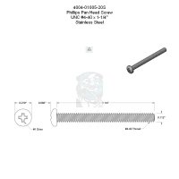 Phillps Flachkopfschraube UNC #4-40 x 1 1/4 in - 31,75 mm...