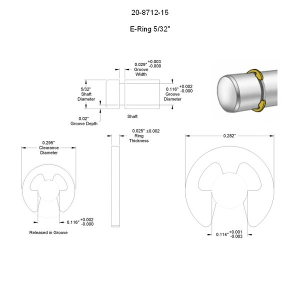 E-Sicherungsring / E-Ring 5/32 in - 3,968mm