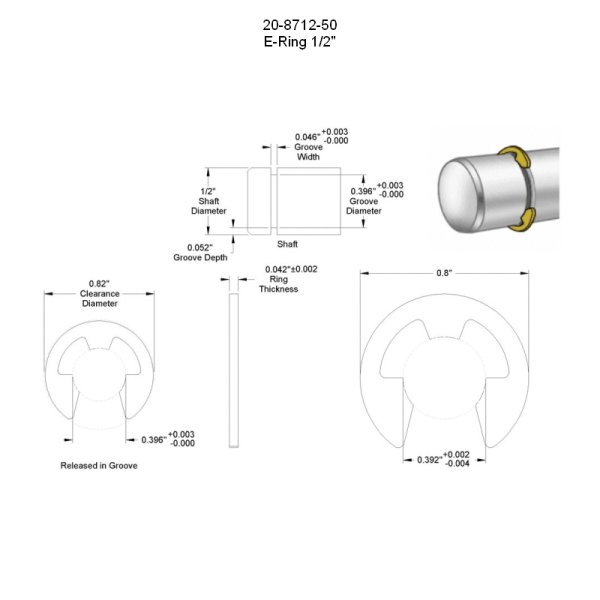 E-Sicherungsring / E-Ring 1/2 in - 12,7 mm