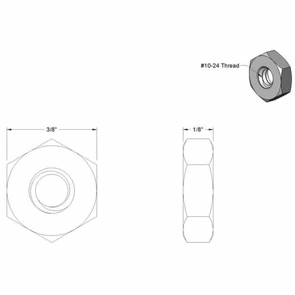 Sechskantmutter / Hex Nut - #10-24 UNC