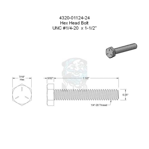 6-Kantschraube #1/4-20 / Hex Head - 1 1/2 in - 38,1 mm