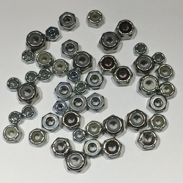 Nylon Stoppmutter / Nylok Nut - #6-32 UNC, flache Ausführung