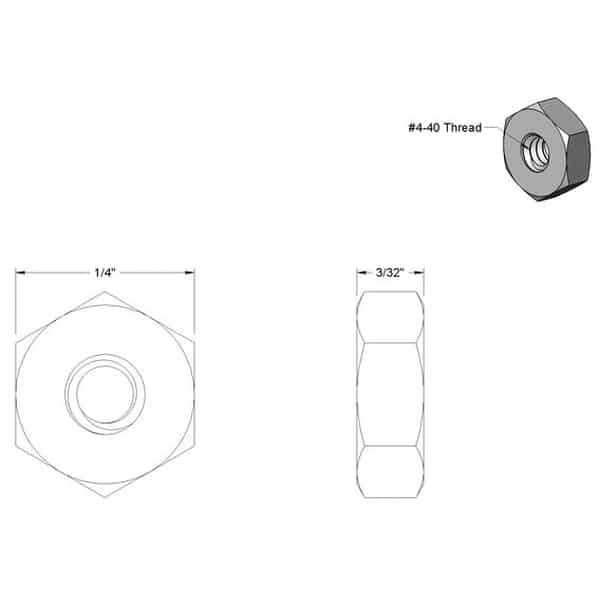 Sechskantmutter / Hex Nut - #4-40 UNC