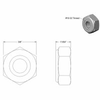 Nylon Stoppmutter / Nylok Nut - #10-32 UNF, flache...