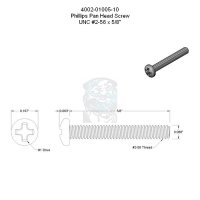 Phillips Flachkopfschraube UNC #2-56 x 5/8 in - 15,88 mm