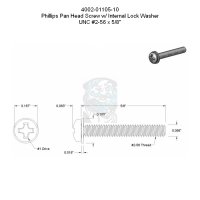 Phillips Flachkopfschraube mit Zahnscheibe UNC #2-56 x...