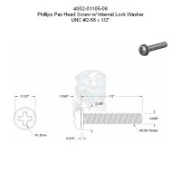 Phillips Flachkopfschraube mit Zahnscheibe UNC #2-56 x...