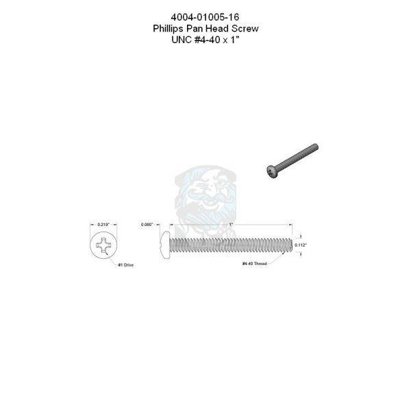 Phillps Flachkopfschraube UNC #4-40 x 1 in - 25,4 mm