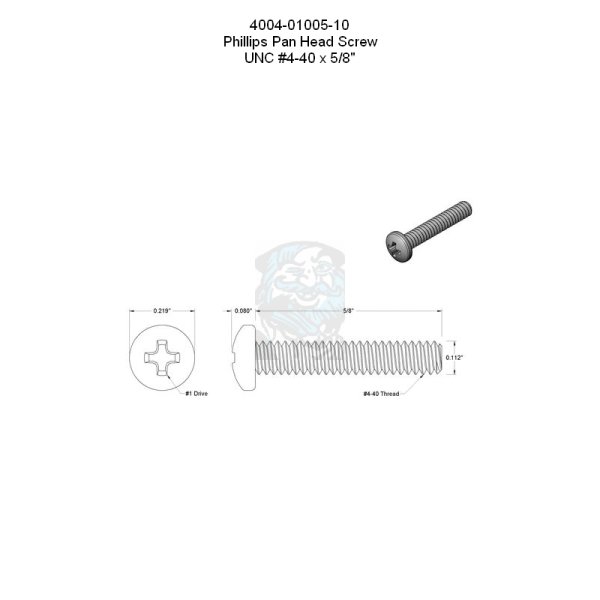 Phillps Flachkopfschraube UNC #4-40 x 5/8 in - 15,88 mm