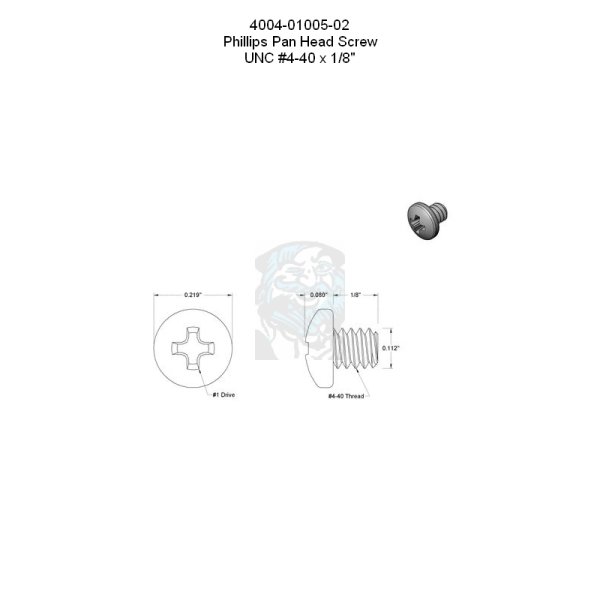 Phillps Flachkopfschraube UNC #4-40 x 1/8 in - 3,18 mm