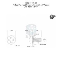 Phillips Flachkopfschraube mit Zahnscheibe UNC #2-56 x...